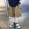 Shorts de Verano para Niños y Niñas Marca de Moda Infantil de Moda Shorts Cargo Holgados con Bolsillos Grandes en Verde Militar