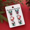 Venta caliente transfronteriza nueva serie navideña de pendientes de madera con forma de campana de árbol de Navidad y muñeco de nieve, traje al por mayor