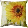 Funda de Almohada Pintada a Mano Serie Girasol Lino Country Americano Cojín para Hogar y Coche Salida de Fábrica