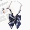 Corbata Azul a Rayas Estilo Japonés para Camisas, Patrón Perezoso Estilo Universitario Jk, Pajarita Anudada a Mano para Mujer, Dk para Hombre