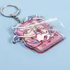 Colgante para llavero de acrílico, diseño de personaje de anime de dibujos animados en 2D, accesorio de llavero de acrílico recubierto de resina