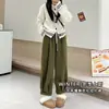 Pantalones tipo harén de otoño e invierno con forro polar, corte relajado, dobladillos enrollados, engrosados para abrigar, tiro alto, corte holgado, estilizan, pantalones casuales versátiles para mujer