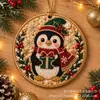 Navidad de Modelo Nuevo de Amazon Transfronterizo Adorno Colgante de Pintura de Perlas Redondas de Madera Decoración Creativa Colgante de Puerta Hecho a Mano DIY Pintura de Diamantes