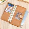 Cartera de Mujer Larga de Cuero Genuino Cartera Delgada Cartera de Cuero Suave Clutch Bolso Pequeño de Mujer 2024 Nueva Moda Bolso de Mujer
