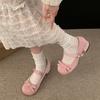 Zapatos de Cuero Pequeños Versátiles con Lazo de Suela Gruesa y Tacón Grueso para Mujer Retro Verano 2025 Nuevos Zapatos Mary Jane Franceses de Punta Redonda