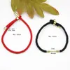 Nova Pulseira Milanês Ajustável de 3mm Pulseira de Cobre com Puxador Contas DIY Unissex Corda Vermelha Atacado
