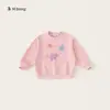 Peças de 1,5kgRoupas infantis, camisetas infantis, blusas de outono para meninas, blusas versáteis de gola redonda, blusas de manga comprida básicas para meninos