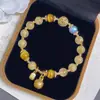 Nova Pulseira da Sorte Cristal Amarelo Nafu Pulseira da Sorte Cristal Besta Engolidora de Ouro Design de Nicho Feminino Joias de Presente Feminino