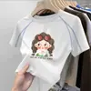 Camiseta de Manga Curta para Meninas Verão 2026 Novo Estilo Tendência Infantil Top Soltinho para Meninas Mais Velhas Top Fino de Meia Manga