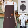Fábrica de Aventais Wuhan Xixi Logo Personalizado Cozinha Catering Restaurante Unissex Roupa de Trabalho Lona Impermeável Resistente a Óleo Avental
