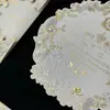 Cartões de Cumprimentos em Papel Algodão Impressos Offset com Estampagem em Folha de Ouro de Luxo Personalizados Convites de Casamento Cartões de Agradecimento Envelopes