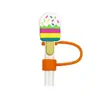[Helado] Barra Fiesta Silicona Tapa Popote Transfronterizo Dibujos Animados Creativo Tapón Polvo Popote Reutilizable