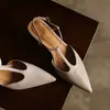 2026 Nuevas Sandalias Vintage Estilo Old Money Cómodas con Tacón de Aguja Puntiagudo Hechas de Piel de Oveja de Primera Capa 5cm Zapatos Hechos a Mano para Mujer