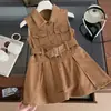 Vestido Jeans para Meninas 2026 Verão Novo Fashionável Estiloso Sem Mangas Vestido Princesa Saia Jeans para Menininha