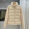 Chamarra de Plumón Patchwork con Parche de Manga Tejida de Diseñador para Mujer 2026 Nuevas Llegadas de Invierno Ligera de Algodón para Mujer