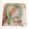 Pulsera popular de ópalo de imitación transfronteriza diseño de nicho ins femenino Estrella de cinco puntas de cristal luz de luna gris pulsera de moda para estudiantes
