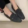 Zapatos de Tela Estilo Nuevo 2025 Old Beijing para Mujer, Zapatos de Algodón de Invierno con Forro Adicional para Calidez, Zapatos Planos Antideslizantes para Mamá, Engrosados