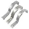 Pulseira de chapa de aço com três elos pulseira de aço inoxidável fivela de fecho duplo dobrável pulseira de arco de 20mm Acessórios universais para relógio