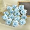 Gota de Água Orvalho Y 6cm Rosa de Cinco Pontas Flores Artificiais DIY Decoração de Casa Tecido de Seda Cabeças de Flores Artificiais Acessório de Cabeça