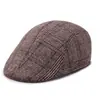 Gorra retro para hombre, boina a cuadros de otoño e invierno, gorra coreana de mediana edad, gorra progresiva informal Joker, venta al por mayor