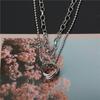 Collar de bolas de doble capa, estilo europeo y americano, de metal frío, con cadena de clavícula, collar sencillo y moderno para mujer, elegante y popular.