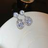 Pendientes de Plata con Aguja de Plata y Zirconia con Forma de Hoja y Espiga de Trigo Estilo Coreano Lujo Ligero Moda Pendientes de Botón de Alta Gama con Sentido de Diseño Pendientes de Nicho