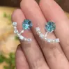 Pendientes Colgantes de Plata de Ley 925 para Mujer Estilo Coreano y Japonés con Arco Brillante de Diamantes, Pendientes de Botón de Personalidad Versátil, Nuevos Pendientes de Alta Gama 2025