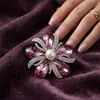 Broche de flor de perla transfronterizo de Europa y Estados Unidos, temperamento, moda, alto sentido, pedrería de vidrio, accesorios para alfiler de abrigo de traje