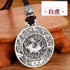Colgante de plata de ley S999 con diseño de cuatro grandes bestias para hombre, con personalidad, moderno collar con mantra de seis palabras para hombre y mujer, accesorios