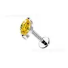 Pendiente de Titanio F136 Aleación de Titanio Zirconia Marquise Unilateral Perforación de Oreja Hueso de la Oreja Titanio G23 Joyería para Piercings Corporales