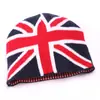 Fabricante Original Suministro Directo Personalizado Gorro de Punto Jacquard Gorro de Punto de Arroz Británico Gorro de Punto Jacquard con Bandera
