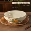 Conjunto de Tigelas Cerâmicas de Alta Qualidade, Grande Capacidade, Estilo Chinês Retrô para Uso Doméstico, Incluindo Tigelas para Sopa, Tigelas para Macarrão e Louças