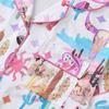 Pijama Popular de Comercio Exterior Transfronterizo, Botas Vaqueras de Cuatro Estaciones, Shorts Estampados de Manga Corta con Solapa, Conjunto de Ropa para el Hogar para Mujer