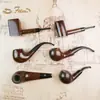 Pipa de Ébano Estilo Mixto Mango Curvo Recto Flauta de 9 mm Flauta de 3 mm Accesorios para Boquillas de Cigarrillo para Hombre