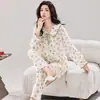 Pijama Nuevo para Mujer Primavera/Verano 2026, Manga Larga y Pantalón, Set de Rayón Puro 40s, Cuello en V de Pétalo, Ropa de Casa de Calidad