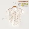 Mameluco de manga corta para bebé recién nacido de verano, Ropa estilo monje para bebé de Lyocell, Diseño delgado sin costuras que protege la barriga, con amarre lateral