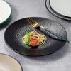 Vajilla de Melamina Personalizada Creativa Patrón de Árbol Plato Occidental Plato para Bistec Pasta Plato Redondo Plato de Sombrero de Paja de Gama Alta Negro