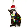 Colgante de Gato Negro Acrílico Navideño Nuevo y Creativo Transfronterizo Exquisita y Práctica Decoración para Árbol de Navidad Adornos para Colgar Regalo