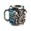 Xícara de Chá Punk 3D Aço Inoxidável Modelo V6V8 Caneca de Café Caneca de Motor Fábrica Presente de Natal