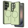 Aplicable Transfronterizo Samsung S26Ultra Tacto de Piel Mate Funda Magnética para Teléfono S25 Diseño de Agujeros Finos con Cubierta Protectora Adicional de Color Sólido