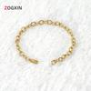 Suministro directo de fábrica cadena de pulsera cadena de eslabones O de acero inoxidable oro 18K cadena de joyería de acero de titanio DIY en stock venta al por mayor