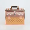 Estuche cosmético translúcido de doble apertura cuatro Cajas de Polvo caja de herramientas de gran capacidad bolsa de maquillaje de belleza caja de almacenamiento de cosméticos