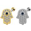 Brincos Europeus e Americanos Transfronteiriços Personalizados em Forma de Cobra com Diamantes Completos, Estrela de Cinco Pontas, Prego para Cartilagem da Orelha, Borboleta, Aço Inoxidável, Nicho, Brincos Perfurados