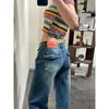 Jeans de Pierna Recta de Tiro Bajo Estilo Retro Americano para Mujer Verano 2027 Nueva Marca Pequeña Versátiles Holgados Rectos Adelgazantes