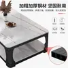 Mesa de centro para sala de estar, modelo nuevo 2026, sensación de lujo ligero y alta gama, mesa de centro de vidrio templado imitación mármol, mesa de centro rectangular simple