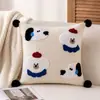 2026 nueva almohada de felpa decorativa de color crema, creativa, con diseño de caricatura, extraíble y lavable, adecuada para uso en la oficina, sofá de la sala de estar y como cojín decorativo