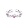 Anillo de amor con circonita rosa para niña, cadena con borla cuadrada, apertura ligera, anillo de lujo para mujer, novedad de 2022