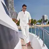 Primavera 2026 Comercio Exterior Amazon Más Vendido Conjunto de Camisa Henley Casual de Lino y Algodón de Color Sólido para Hombre + Pantalones