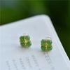 Aretes de trébol de cuatro hojas de granate de cristal natural y perla 14k paquete Aretes de amatista dorada piedra Tianhe mayoreo