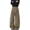 Otoño 2026 Nuevo Estilo Coreano Marca de Moda Estilo Old Money Doble Capa Plisado Holgado Juventud Sensación de Alta Gama Talla Grande Pantalones Casuales